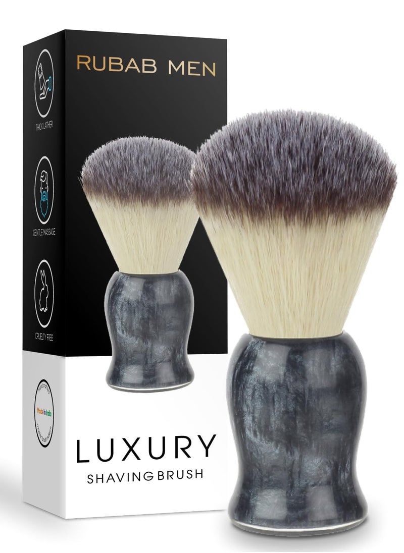 Luxuriously Soft Shaving Brush for Men |Bomber Edition| Premium Cruelty-Free Bristles and Stylish Grey Bomber-Toned Ergonomic Handle