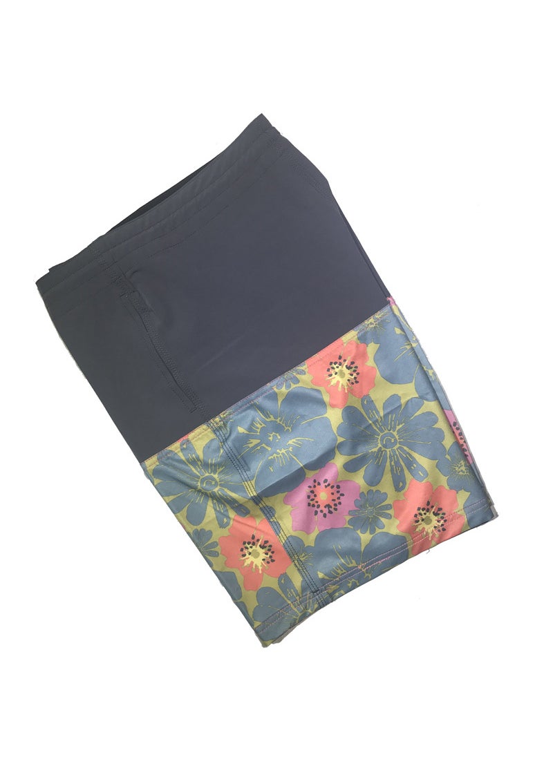 2023 Quick-Dry Surf Shorts Elastic Waterproof Floral Mens Swimwear Black