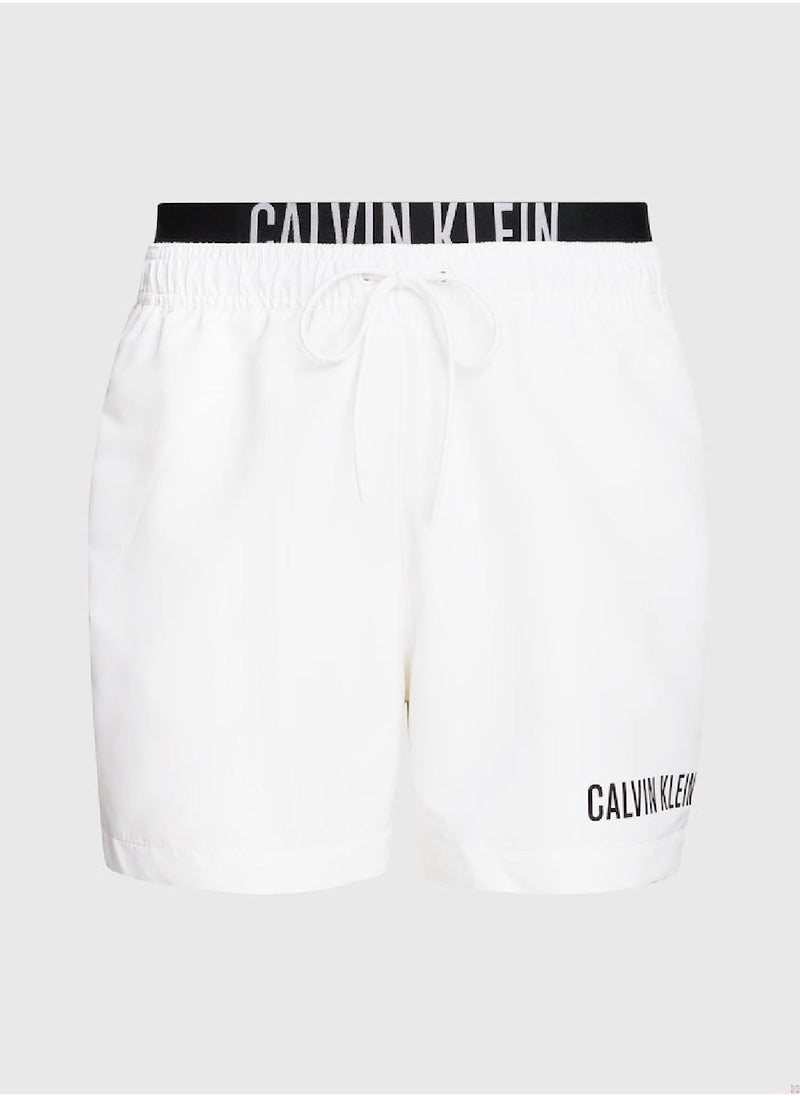 Men's Swim Trunks - Polyester, White