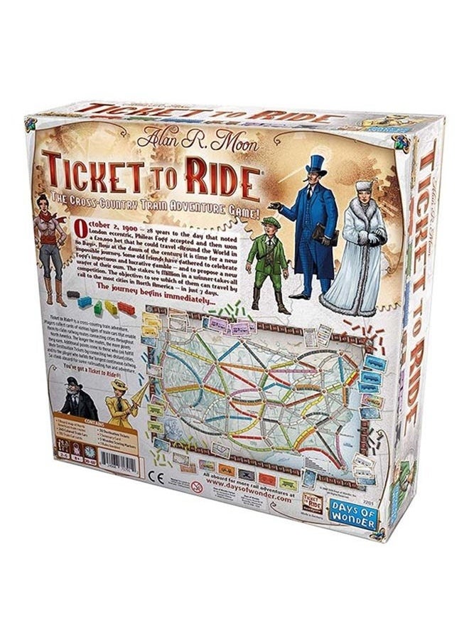 Ticket To Ride Board Game，A Cross-Country Train Adventure for Friends and Family! Strategy Game for Kids & Adults, Ages 8+, 2-5 Players, 30-60 Minute Playtime