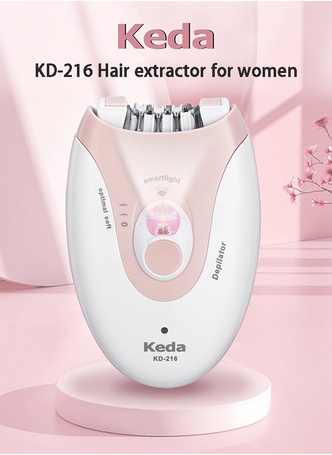 Portable Hair Remover for Women, USB Charging Hair Extractor, Women's Facial Smart Electric Hair Remover, Eyebrow Lips Body Facial Easily painless Removes Hair - Pink