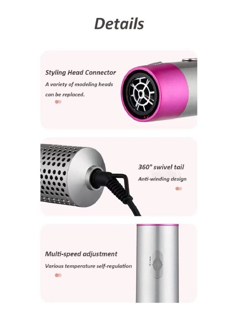 Hair Dryer Brush 5 In 1 Electric Blow Dryer Hair Comb Curling Wand Detachable Brush Kit Negative Ion Straightener Hair Curler Hot Hair Styler