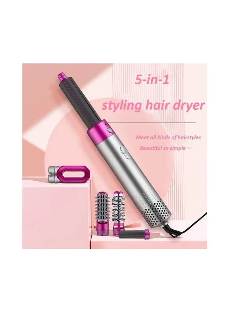 Hair Dryer Brush 5 In 1 Electric Blow Dryer Hair Comb Curling Wand Detachable Brush Kit Negative Ion Straightener Hair Curler Hot Hair Styler