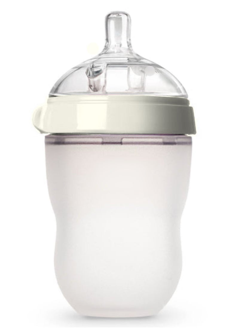 Baby Feeding Milk Bottle, Infant, Newborn Baby, Extra Soft, Easy To Squeeze, 8Oz 250 ML, Natural Comfort, Anti-Colic, Gravity Ball (White)