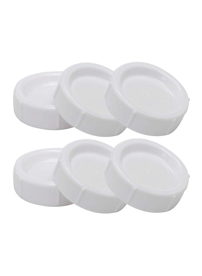 Natural Flow Wide Neck Storage Travel Caps Replacement, 6 Count