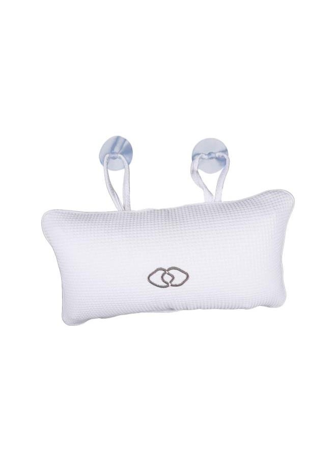 Bath Tub Spa Pillow Spa Headrest Pillow with Suction Cups for Head, Neck, Shoulder and Back Support (White)