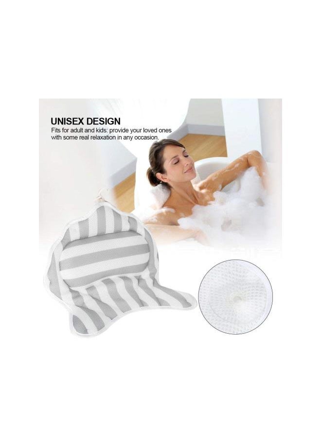 Bathtub Pillow,Ergonomic Mesh Bath Pillow Bathtub Cushion Neck Support with 6 Powerful Suction Cups and Hook for Tub Shower Neck, Head, Shoulder Support (Large 15.7