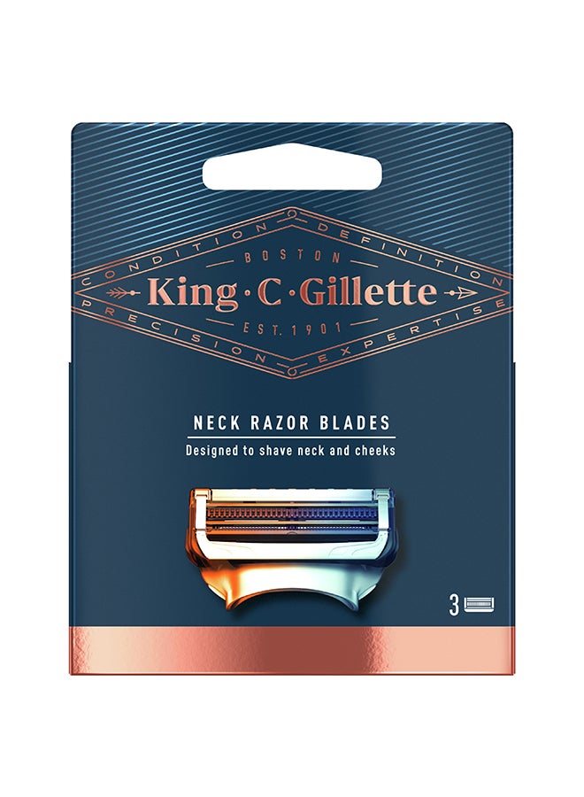 Pack of 3 King C Neck Shaving Razor Blades With Skin Guard