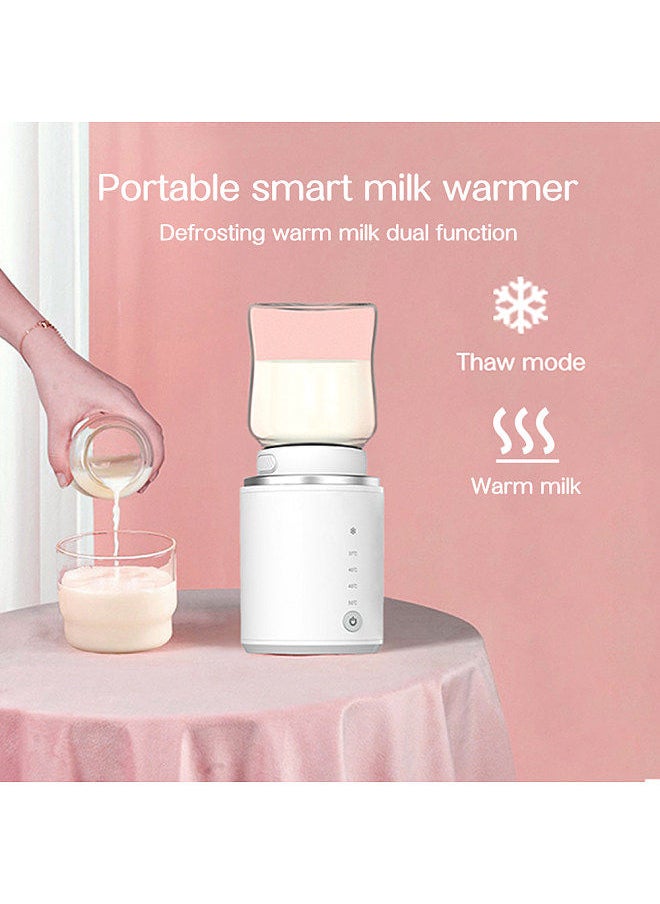 Portable Baby Milk Bottle Warmer Wireless Milk Heater Defrosting&Heating Dual Modes 4 Levels Temperature Built-in Battery for Travel Outdoor Use