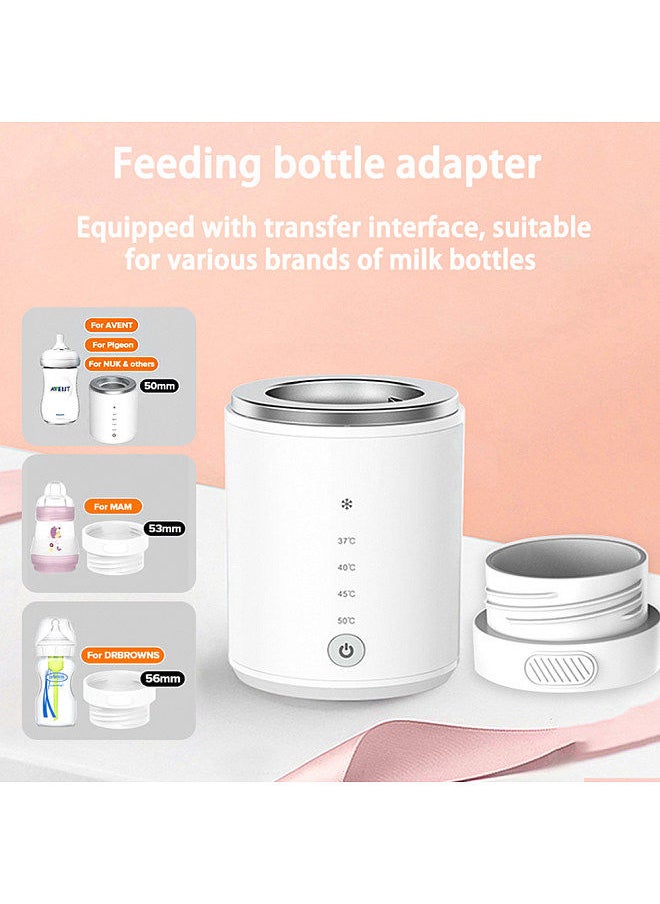 Portable Baby Milk Bottle Warmer Wireless Milk Heater Defrosting & Heating Dual Modes 4 Levels Temperature Built-in Battery for Travel Outdoor Use