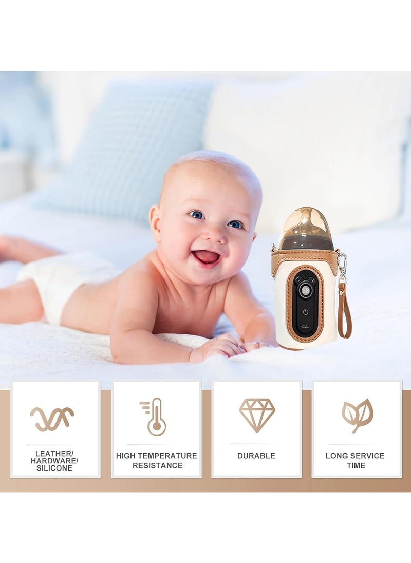 Portable Baby Bottle Warmer, Travel Milk Heat Keeper with LCD Display & 26 Speed Temperature Adjustment, Thermostatic Bottle Cover for Baby Milk, Used in Home, Outside and in Car