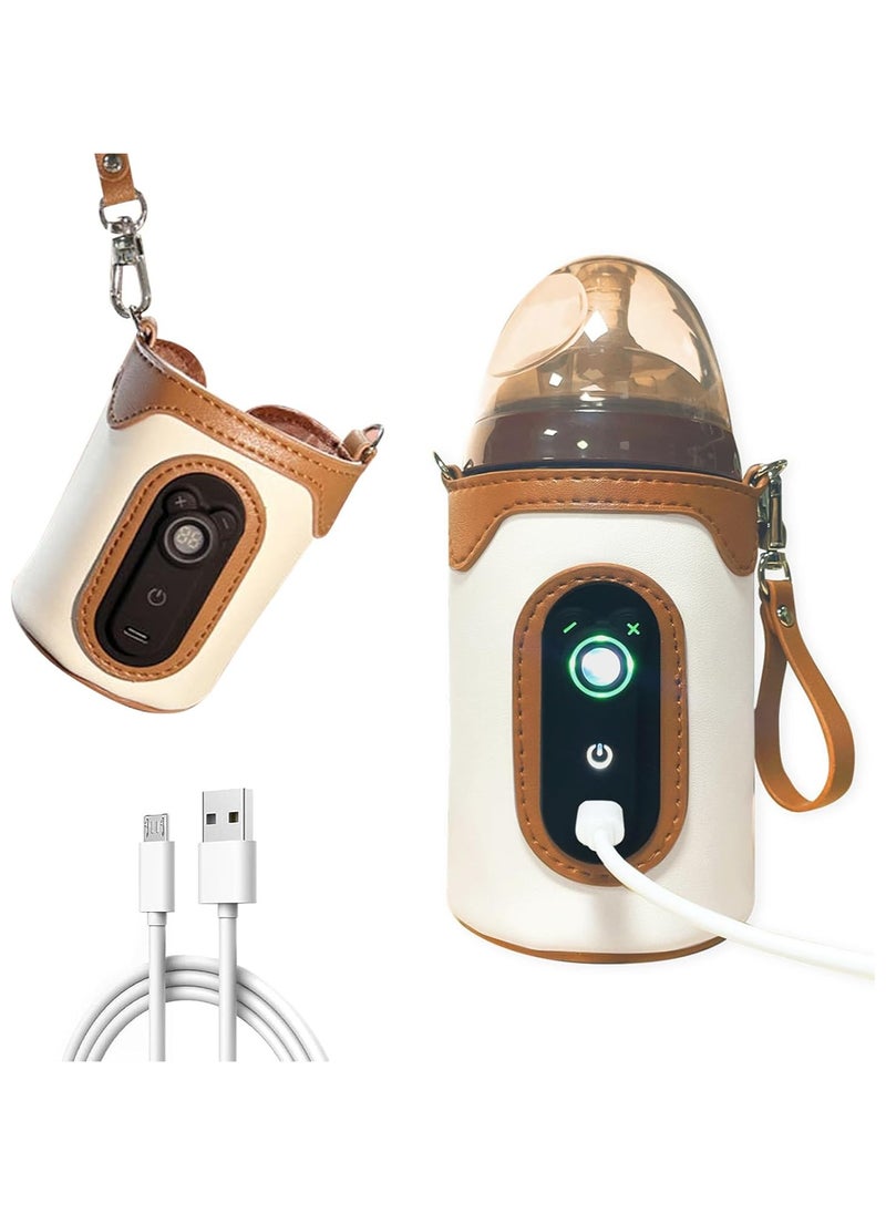 Portable Baby Bottle Warmer, Travel Milk Heat Keeper with LCD Display & 26 Speed Temperature Adjustment, Thermostatic Bottle Cover for Baby Milk, Used in Home, Outside and in Car