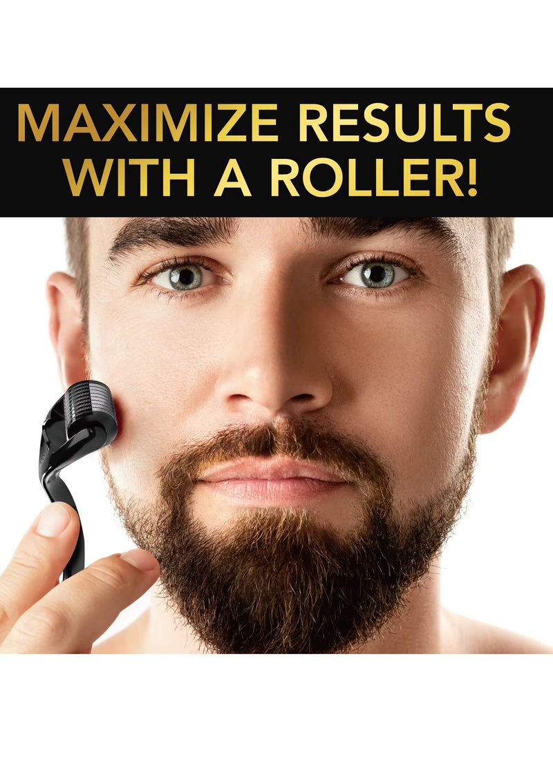 60ml Beard Growth Serum with Microneedle Roller Biotin + 5% Rosemary Beard Growth Oil with 0.25mm Micro Needle Roller Beard Growth Biotin Serum for Thicker Fuller Beard Growth Kit Beard Oil