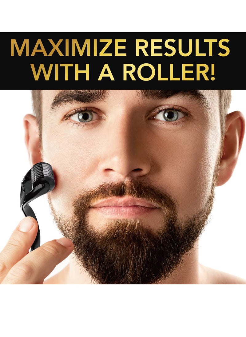 60ml Beard Growth Serum with Microneedle Roller Biotin + 5% Rosemary Beard Growth Oil with 0.25mm Micro Needle Roller Beard Growth Biotin Serum for Thicker Fuller Beard Growth Kit Beard Oil