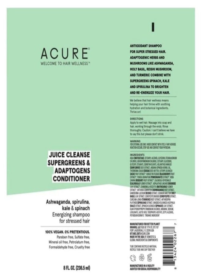 Acure Juice Cleanse Supergreens & Adaptogens Conditioner 236ml