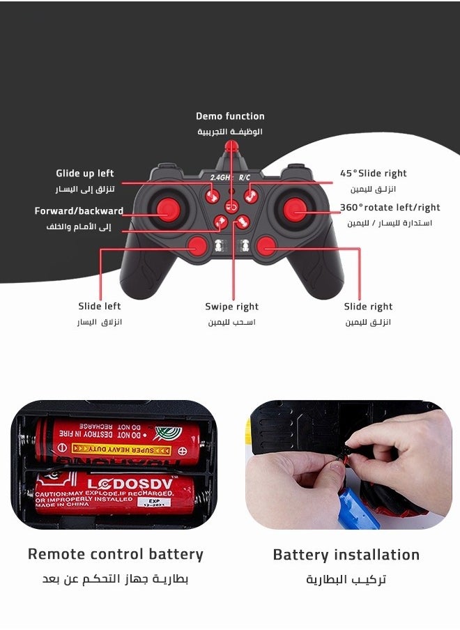 Rechargeable 360° Rotation Remote Control Car Toy for Kids,2.4 GHz Double Side Dual RC Drift Race Car,Drift Off-road Climbing Toy Car with Music and Light