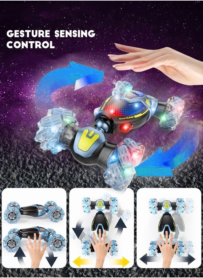 Remote Control Car Toy for Boys Girls 2.4 GHz Double Side Radio Control Drift Race Car Gesture Induction Luminous Music Drift Off-road Climbing Car