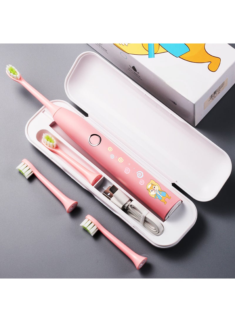 Kids Waterproof Electric Toothbrush Silicone Pink