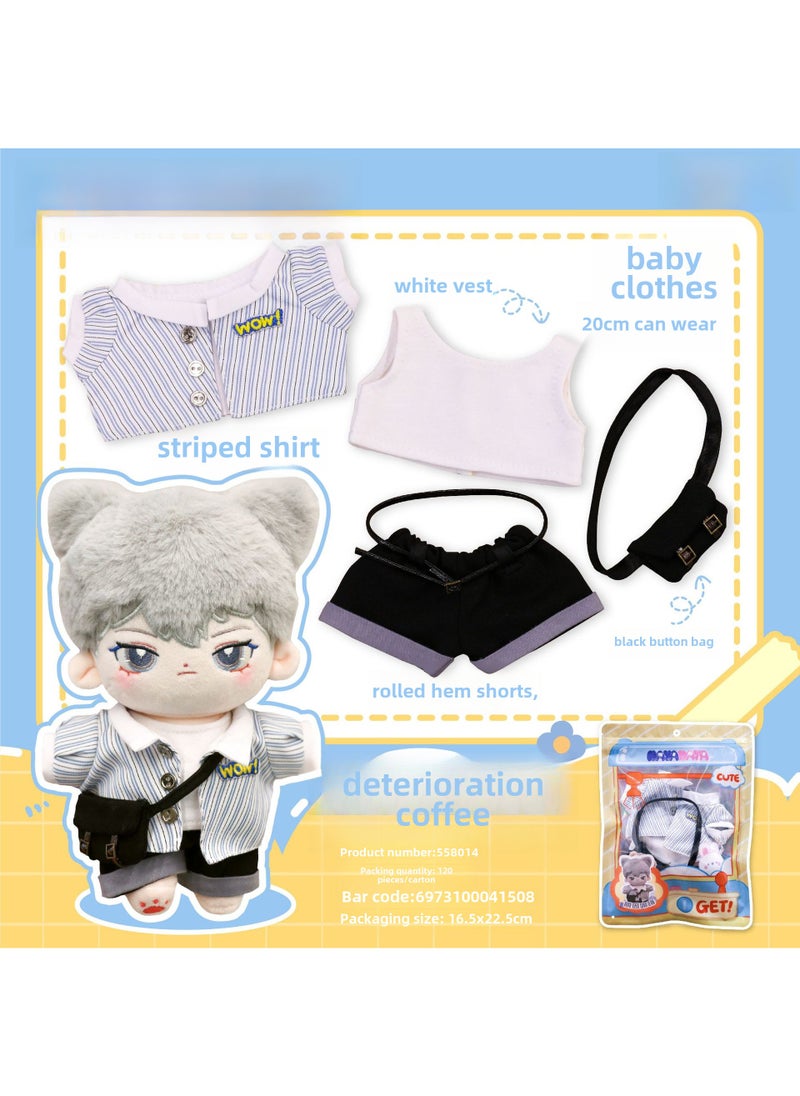 1 x 5 pcs Cotton Doll Apparel  Accessories Set 558014 change doll coat 4-piece set-[decaf coffee] does not contain baby