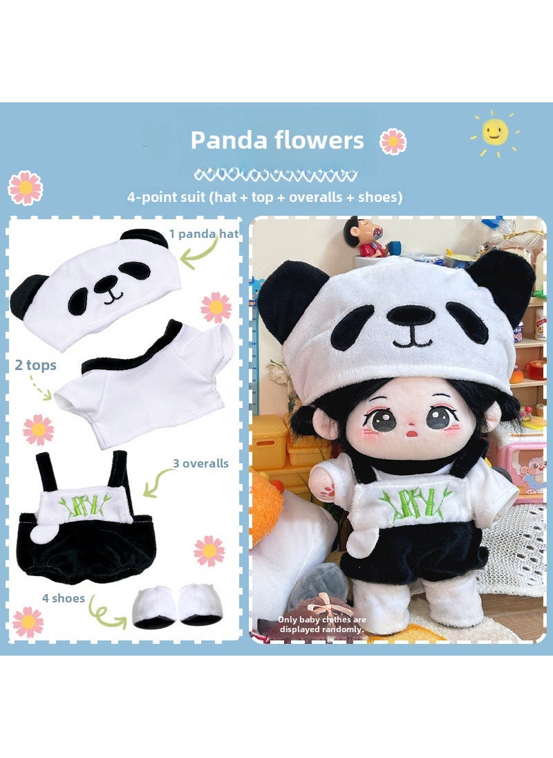 20cm Cotton Doll Dress Cute Romper Outfit Panda blossoming