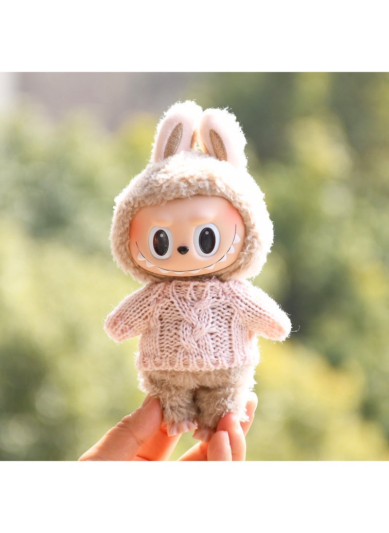 15cm Plush Keychain Knit Doll Clothes Light pink sweater (baby clothes only, excluding dolls)