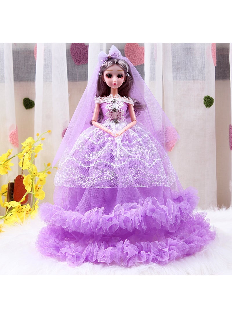 Large Trendy Barbie Doll Set Bridal Gift Purple