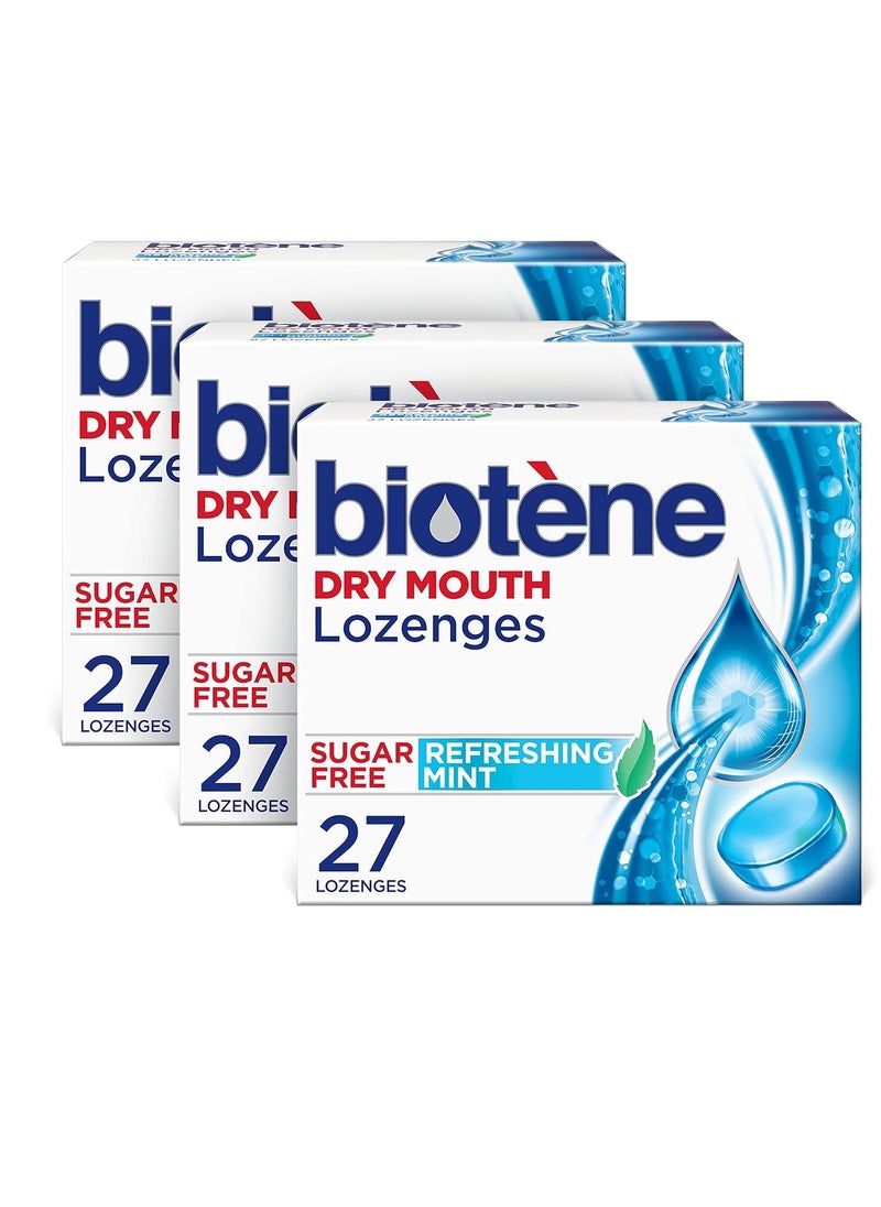 biotène Dry Mouth Lozenges for Dry Mouth and Fresh Breath, Dry Mouth Relief and Breath Freshener, Refreshing Mint - 27 Count (Pack of 3)