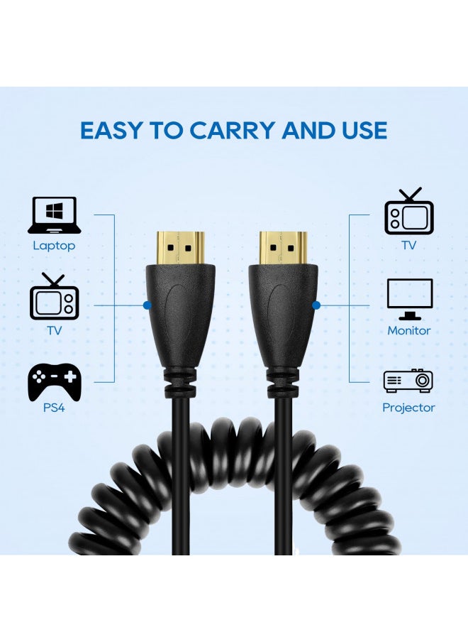 4k Full HDMI To Full HDMI Coiled Cable For Atomos For Ninja Star Recorder(11.8-17.7