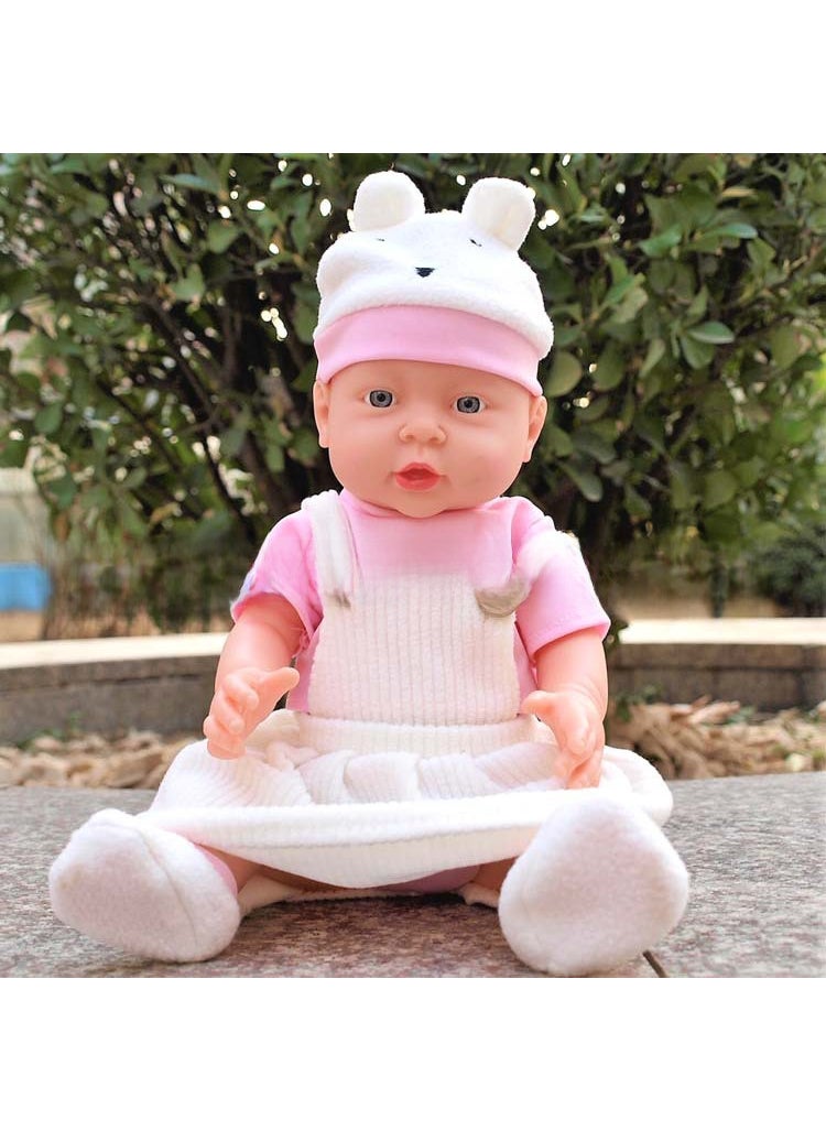 1 x 5 pcs 41cm Realistic Gendered Nursing Doll Early Education Toy Women's White Dress