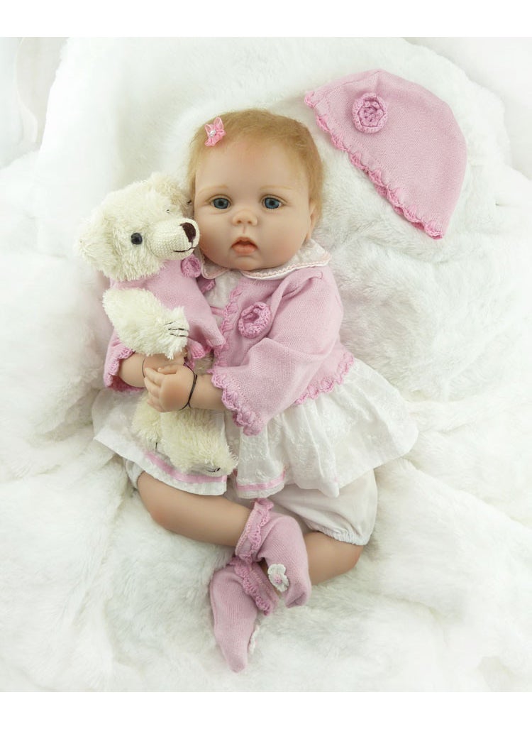 European Style Lifelike Baby Doll Toy Gift Pink