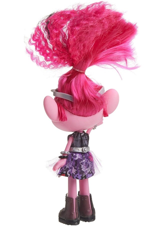 Trolls DreamWorks World Tour Glam Rockin' Poppy Fashion Doll with Dress, Shoes, and More, Fashion Toy for Girls