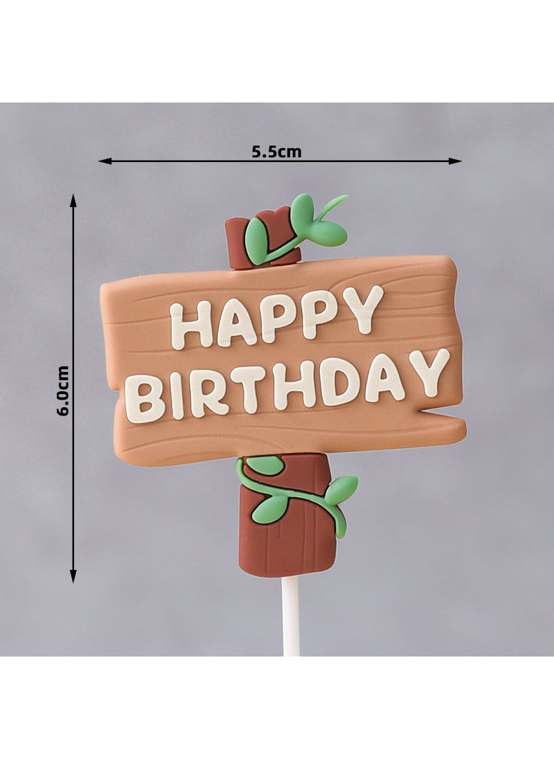 1 x 5 pcs Jungle Animal Figurines Playset Soft rubber-Mori birthday sign