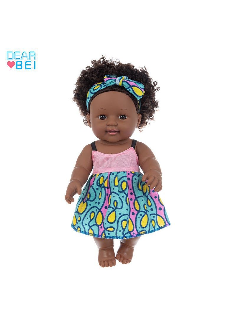 12 Soft Vinyl Reborn African Doll Toy Q12-013C Impressionist Powder