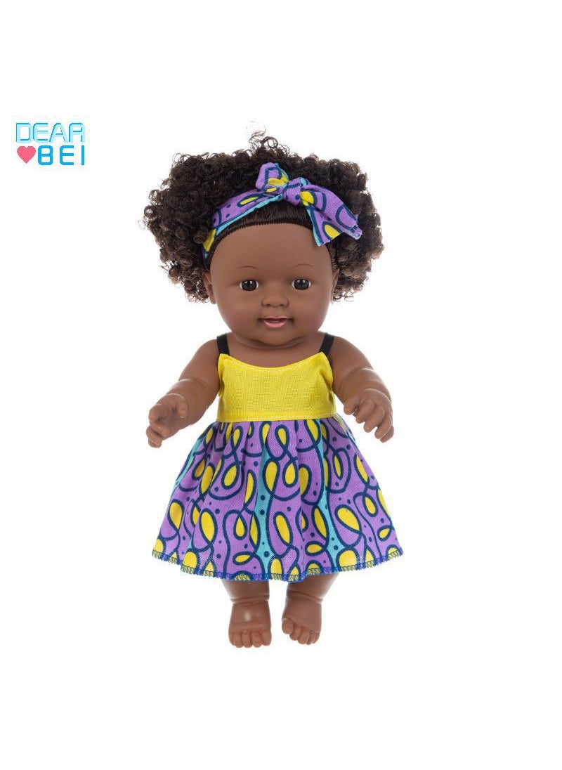 12 Soft Vinyl Reborn African Doll Toy Q12-012C Impressionist Yellow