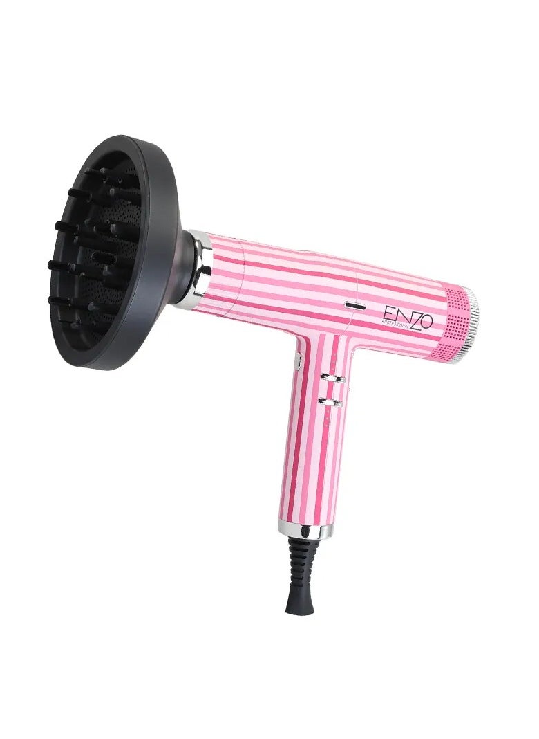 ENZO EN-1801 Salon 130000 RPM AC Motor Vacuum Diffuser Nozzle Blow Dryer Negative Ion Revair Fast Drying High Speed Hair Dryer