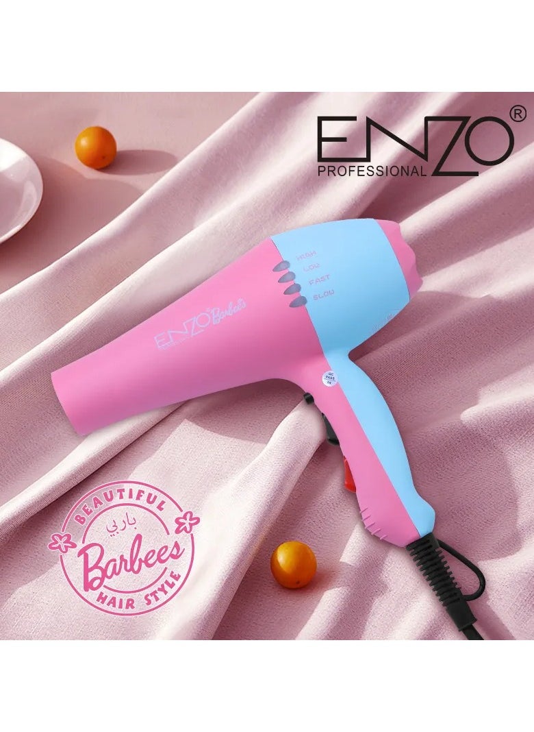 ENZO EN-8860A Barbie Hair Dryer – Professional-Grade Styling for Salon-Quality Results at Home