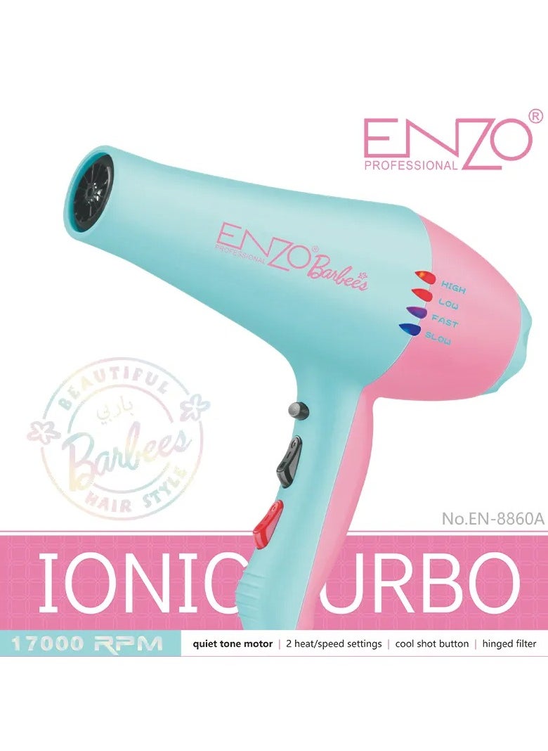 ENZO EN-8860A Barbie Hair Dryer – Professional-Grade Styling for Salon-Quality Results at Home