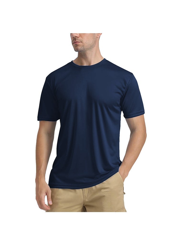 Mens UPF50+ Quick-Dry Sun Protection Tee navy blue