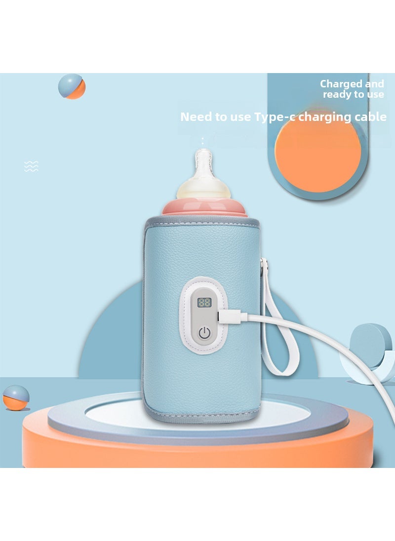 USB Portable Bottle Warmer Smart Temp Control Light blue