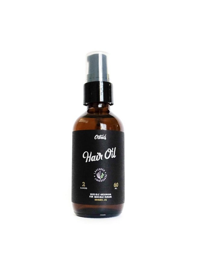 Hair Oil - Moisturizes & Heals Dry, Frizzy & Damaged Hair And Scalp - Lightweight & Non-Greasy - Plant-Based - Lavender & Peppermint Scent 2 Oz.