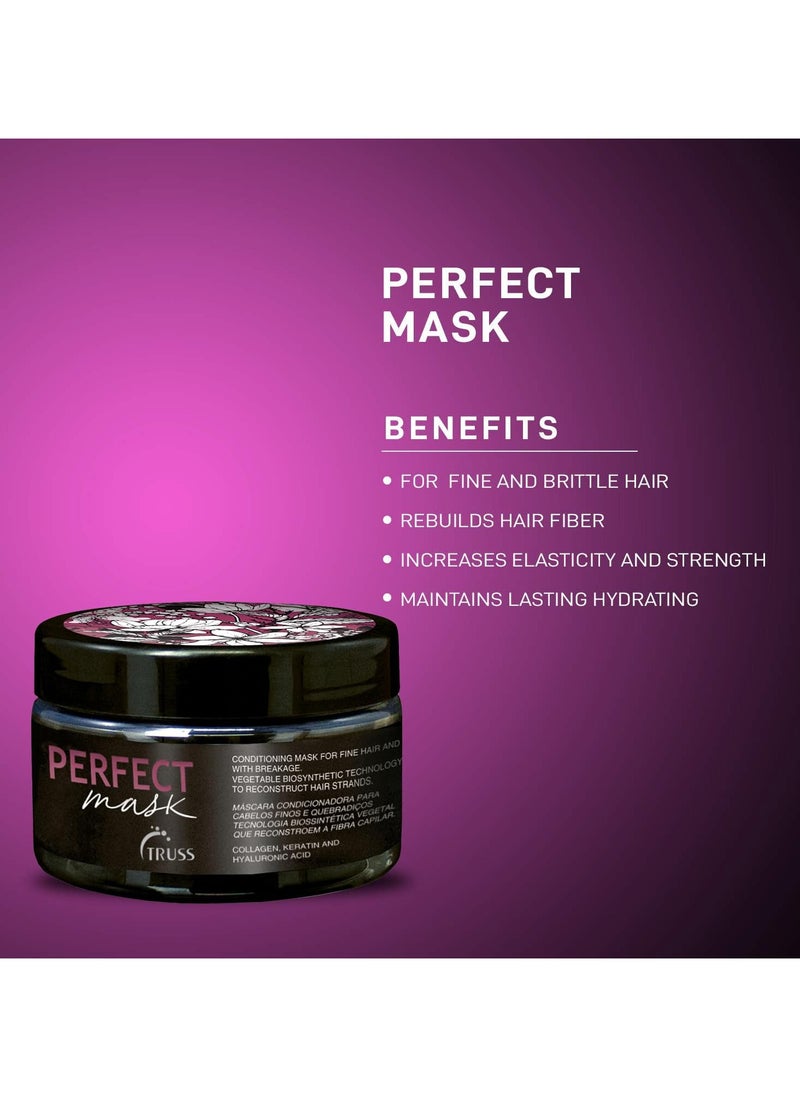 TRUSS Perfect Hair Mask with Collagen, Keratin & Hyaluronic Acid - Deep Conditioning Hair Treatment