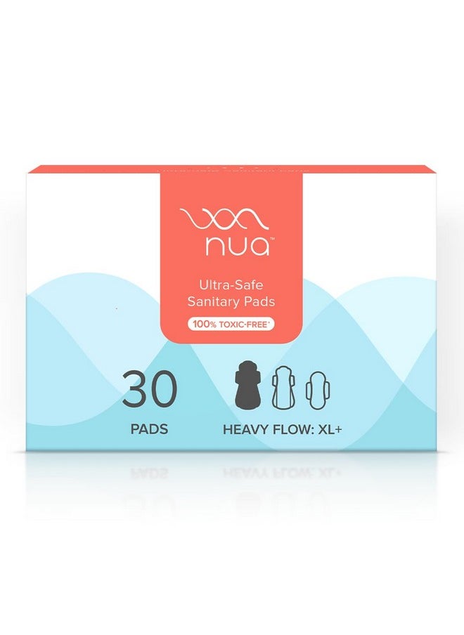 Ultra-Safe Sanitary Pads For Women | 30 Ultra Thin Pads | Heavy Flow-Xl+ | Safe On Skin | Toxic-Free & Rash-Free | Unscented | 50% Wider Back| Leakproof | Made Safe