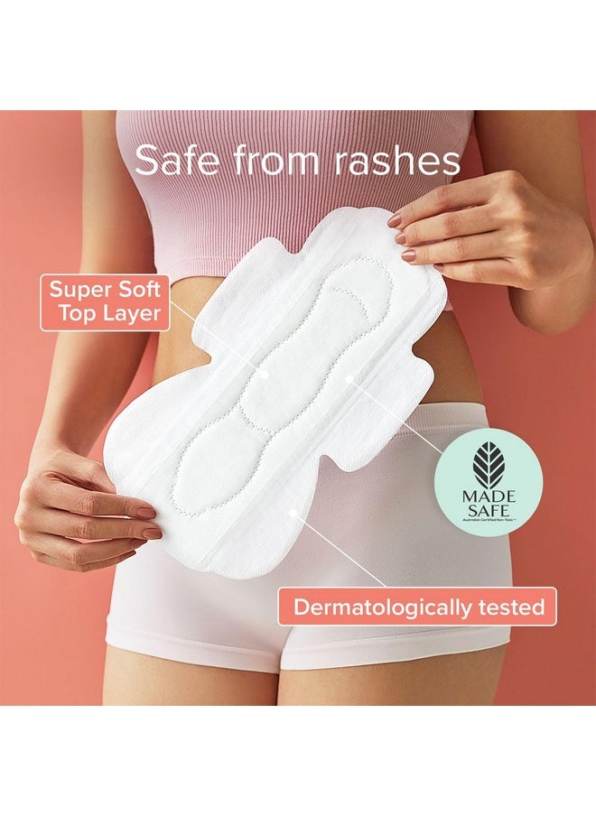 Ultra-Safe Sanitary Pads For Women |30 Ultra Thin Pads | Medium-Xl | Safe On Skin | Toxic-Free & Rash-Free | Unscented | 50% Wider Back | Leakproof | Made Safe