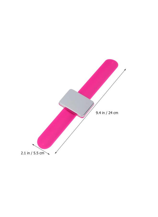Magnetic Bobby Pin Hair Clips Wrist Strap Bobby Pins Wristband Holder Hairstyling Tools Accessories for Salon Use (Rosy)