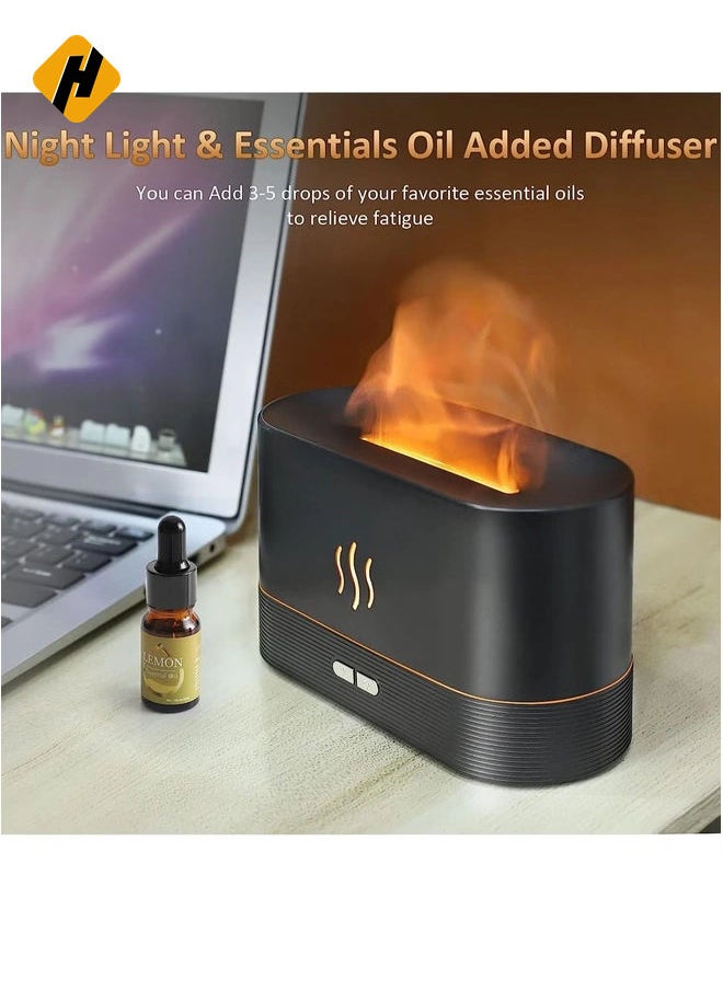 Flame Diffuser Humidifier-Auto Off 180ml Essential Oil Diffuser-2 Modes Brightness Aroma Humidifier with Fire Flame Effect for Home,Office