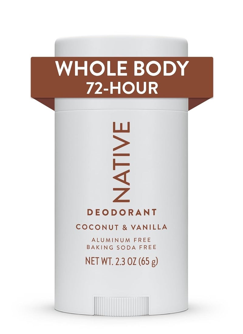 Native Whole Body Deodorant Stick Contains Naturally Derived Ingredients, Deodorant for Men and Women | 72 Hour Odor Protection, Aluminum Free with Coconut Oil and Shea Butter | Coconut & Vanilla