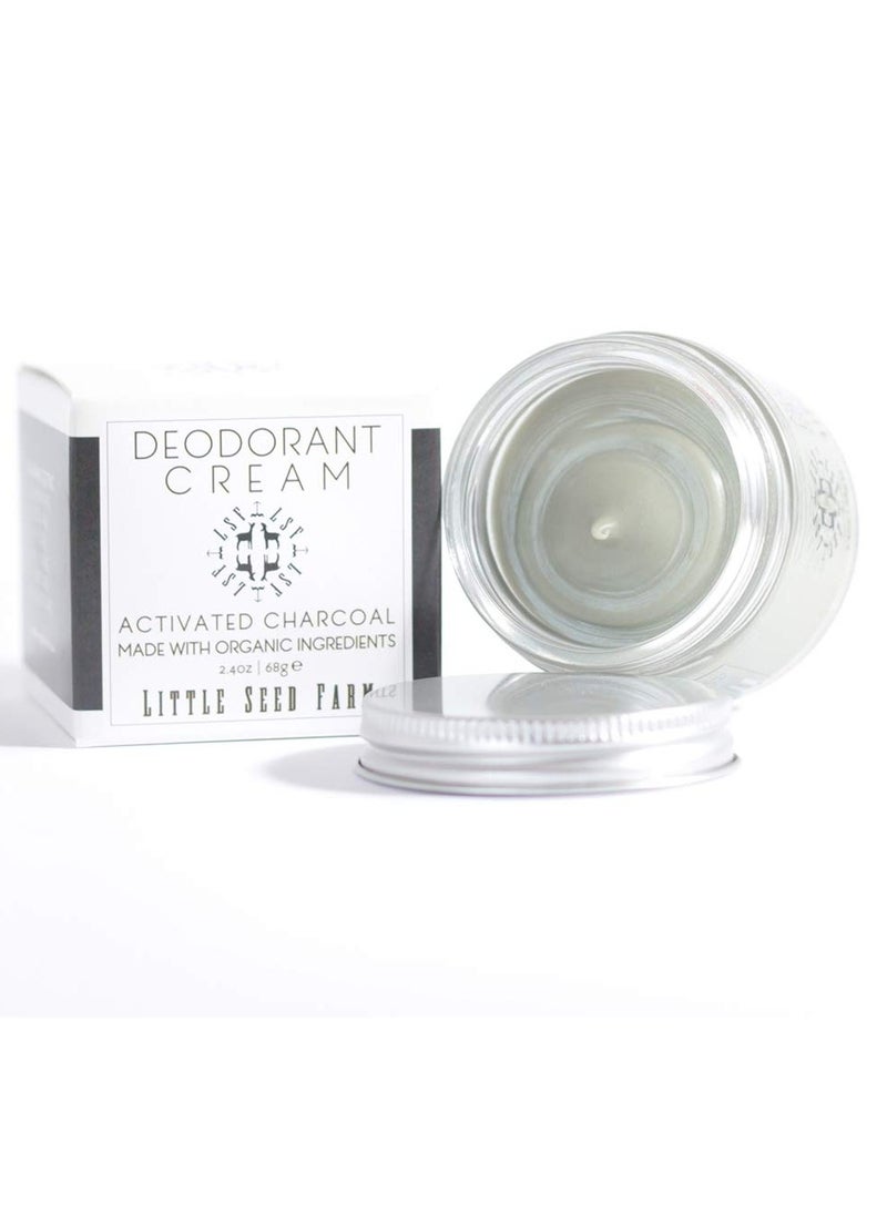 Little Seed Farm All Natural Deodorant Cream, Aluminum Free Deodorant for Women or Men, 2.4 Ounce - Activated Charcoal