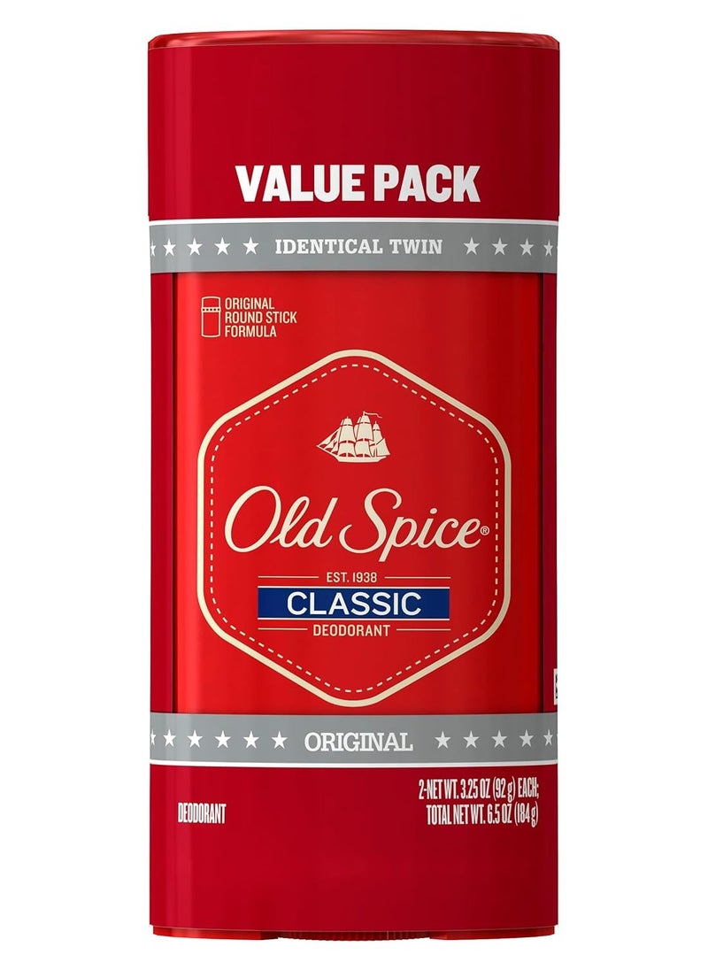 Old Spice Classic Original Scent Deodorant for Men, 3.25 oz (Pack of 2)