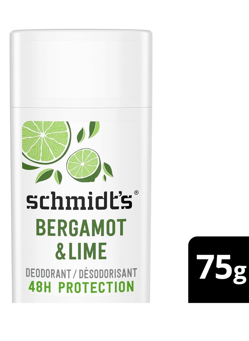 Schmidt's Aluminum Free Natural Deodorant for Women and Men, Bergamot and Lime with 24 Hour Odor Protection, Certified Natural, Vegan, Cruelty Free, 2.65 oz