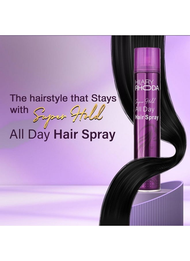 Super Hold All Day Hair Spray | Hair Spray For Women | Hair Locking Spray | Lasts All Day Long | Ultra Strong Hold Hair Spray | No Residue Hair Spray | Sweat-Proof Hair Spray | 420Ml